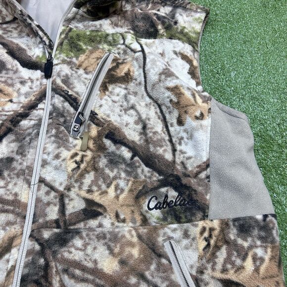 Cabela’s Full Zip Camouflage Fleece Vest Mens Size Large - Picture 4 of 10